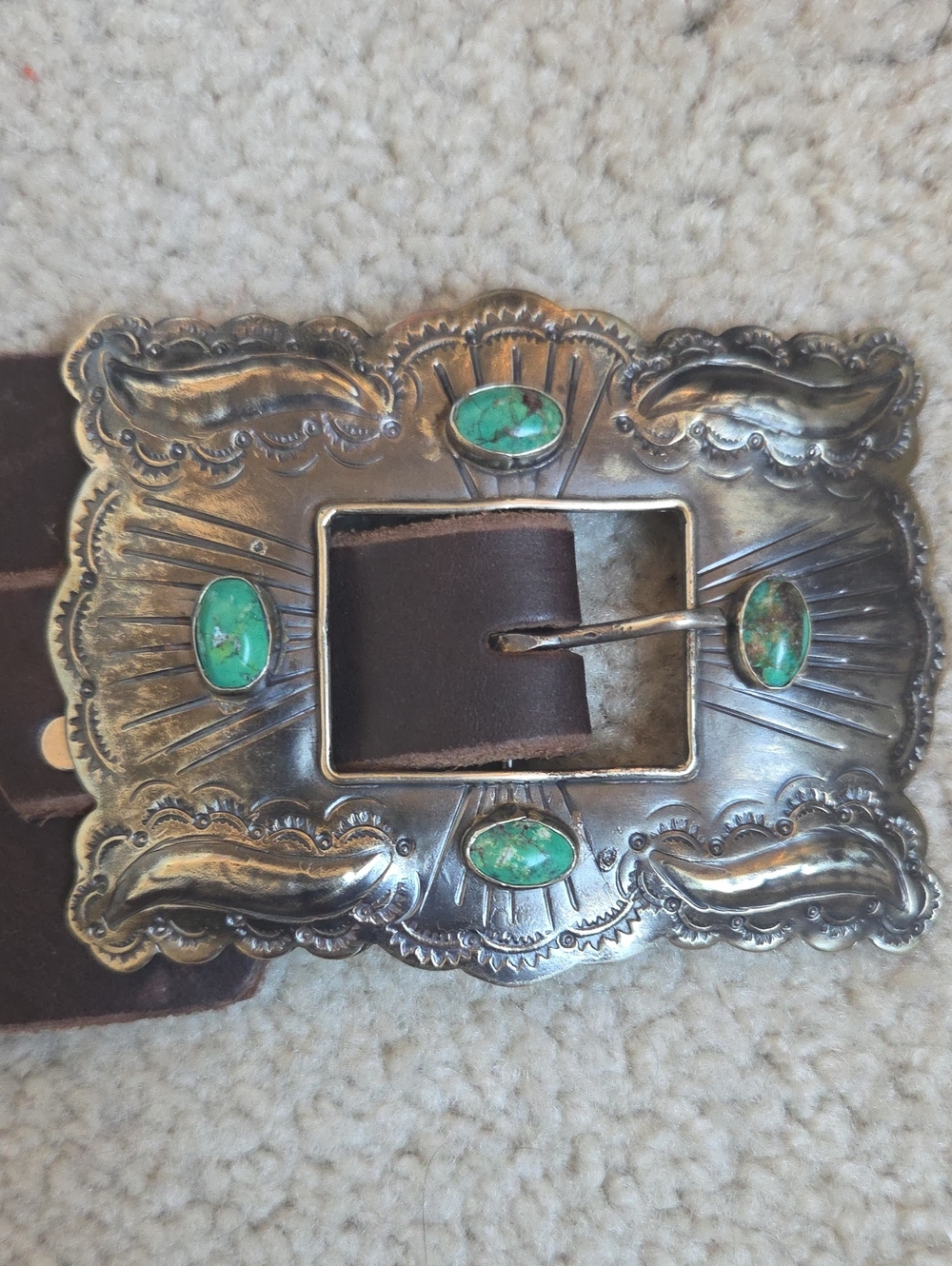 RQ Turquoise Marvel Concho belt. L/XL New - Picture 7 of 9